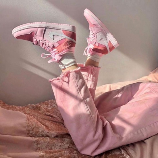 Mujer Air Jordan 1 Mid Digital Pink CW5379-600 Zapatillas De Deporte