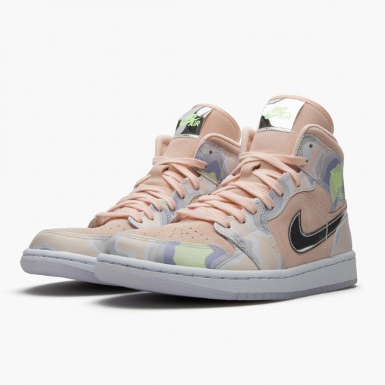 Mujer/Hombre Air Jordan 1 Mid SE P(Her)spectate Washed Coral Chrome CW6008-600 Zapatillas De Deporte