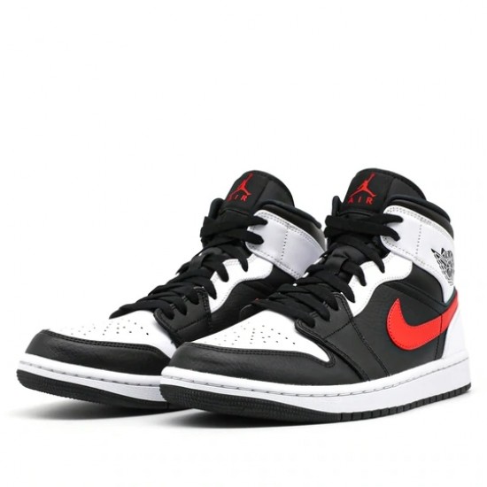 Jordan 1 Mid Black Chile Red White Hombre/Mujer 554724-075